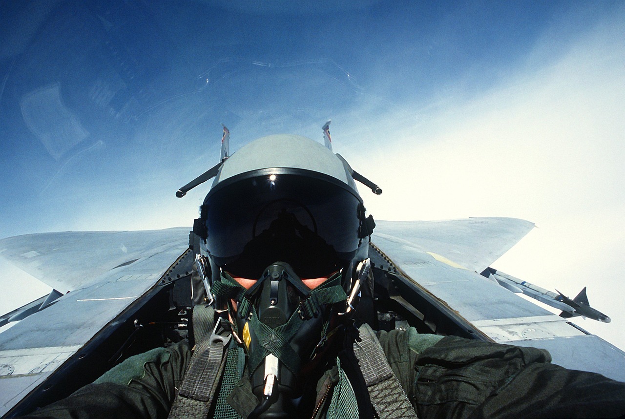 Pilot in cockpit